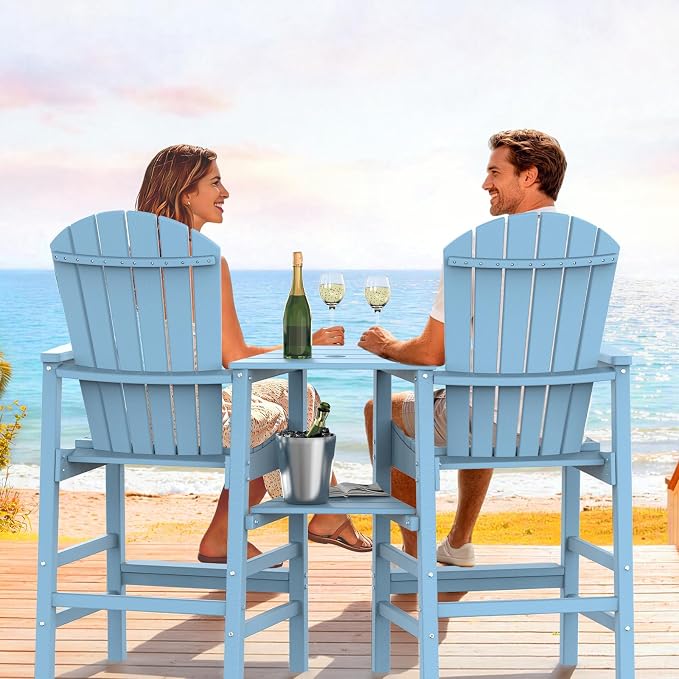 VINGLI Tall Adirondack Chairs Set of 2, All Weather HDPE Bar Height Adirondack - Image 6