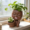 Face Double Plant Pot by ASDFG