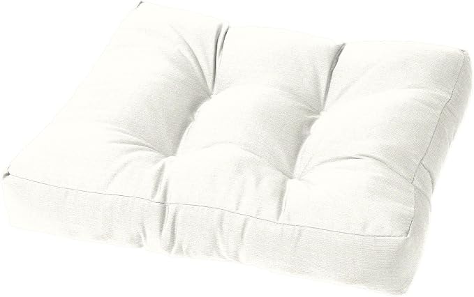 Cushion Source Tufted Ottoman Cushions, Sunbrella Canvas White by CushionSource