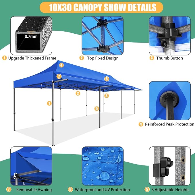 COBIZI 10x30 Pop Up Canopy Tent - Image 5