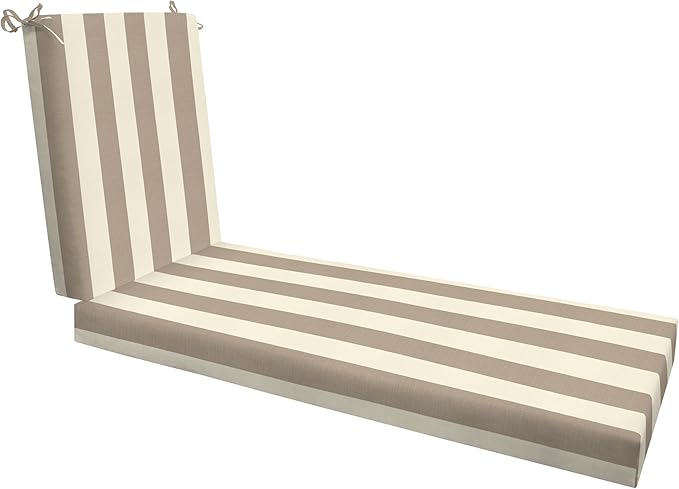 Honeycomb Outdoor Heritage Chaise 21.5 x 70, Cabana Stripe Tan Chaise Lounge by Honeycomb