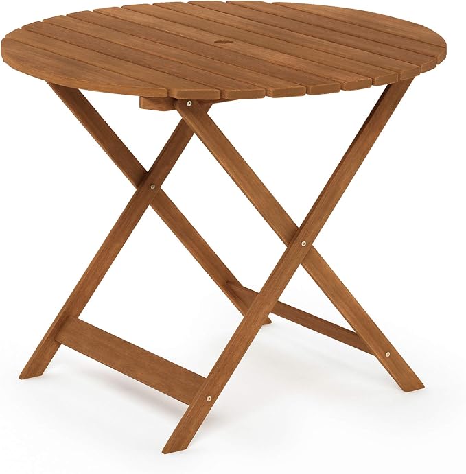 Furinno FG19018F Tioman Outdoor Hardwood Nation Round Dining Table - Image 4