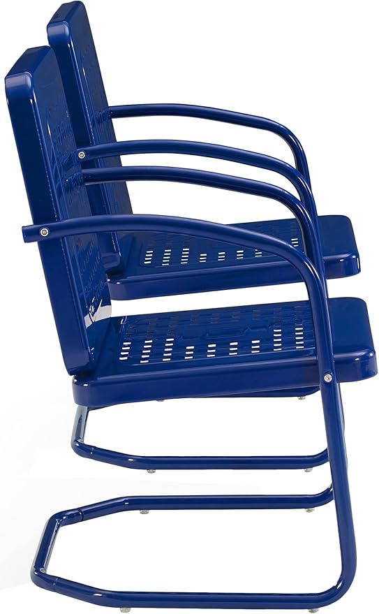Crosley Furniture Bates 2-Piece Outdoor Chair Set, Retro Metal Patio Chairs - Image 5