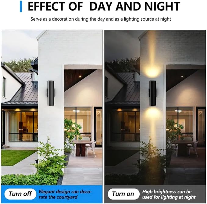 4Pack 14inch LED Square Up & Down Wall Lights, 14W Outdoor Wall Light 4000K Day - Image 5