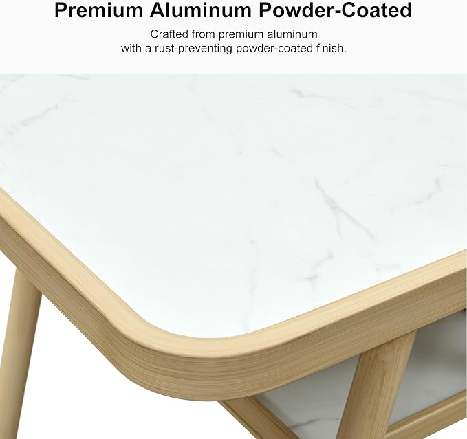 PURPLE LEAF Counter Height Bar Aluminum Table - Image 5