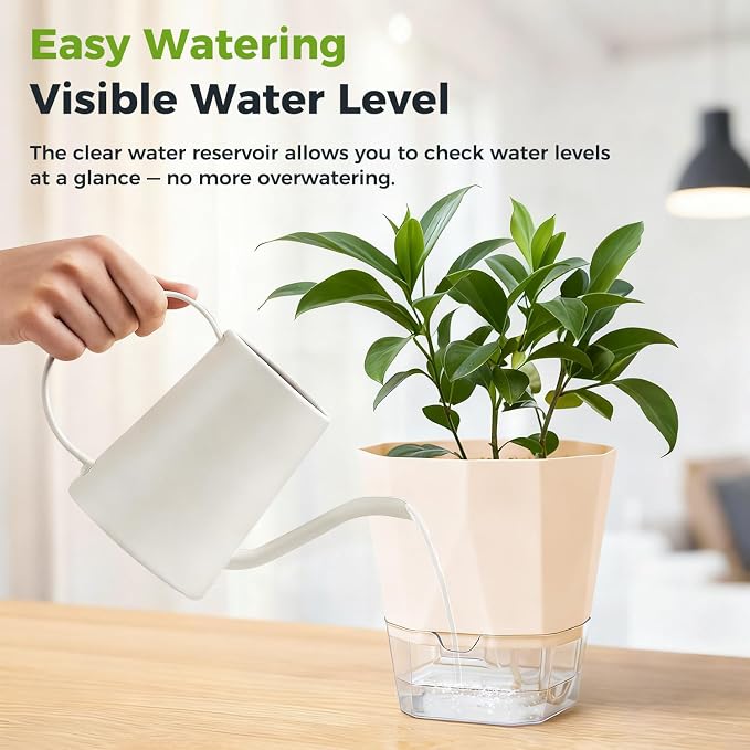 2 Pack Self Watering Pots for Indoor Plants, 8.4" Self Watering Planters Large - Image 9