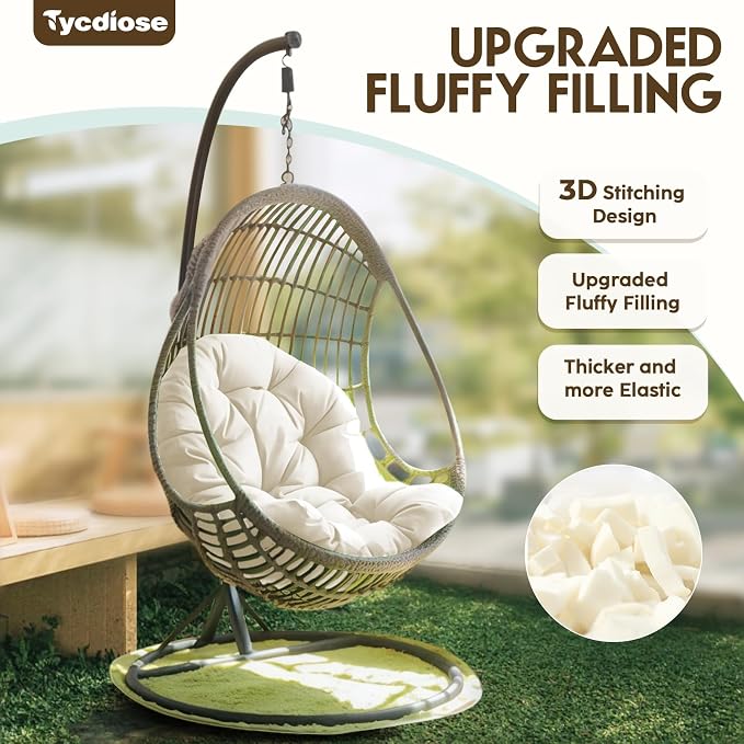 Egg Chair Cushion Replacement, Waterproof Outdoor Hanging Egg Chair Cushion - Image 6