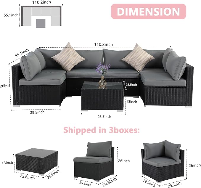 7 Pieces Patio Furniture Set - Image 2