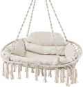 Tangkula 2-Person Hanging Hammock Chair, Boho Style Macrame Hammock Swing by TANGKULA