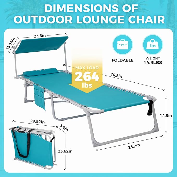 #WEJOY Folding Tanning Chair - Image 2