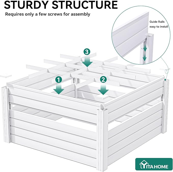YITAHOME 48x48x24 in Plastic Raised Garden Bed 2pcs - Image 5