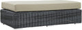 Modway Summon Wicker Rattan Outdoor Patio Sunbrella® Fabric Rectangle Ottoman by Modway
