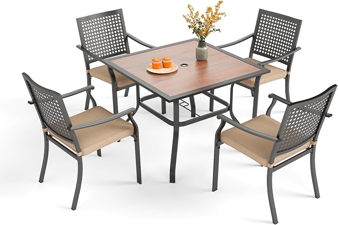 PHI VILLA 5 Pieces Outdoor Dining Set by PHIVILLAThepioneerofcomfortablehouseholdsupplies