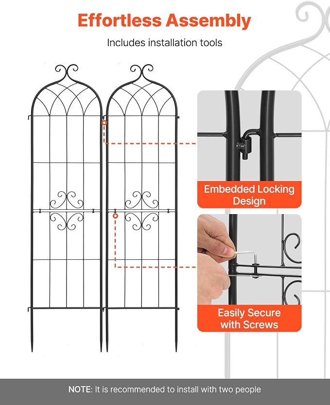 VEVOR Garden Trellis, 60 x 15 inch Rose Trellis, 4 Packs Garden Flower Rose - Image 4