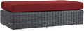 Modway Summon Wicker Rattan Outdoor Patio Sunbrella® Fabric Rectangle Ottoman by Modway