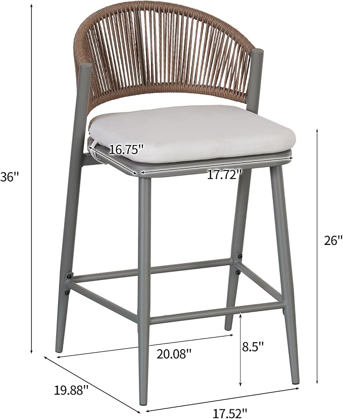 Christopher Knight Home Hearth 26.00" H Patio Barstools Set of 2, Woven Wicker - Image 2