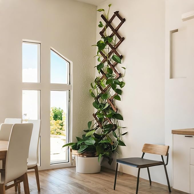 4 Pcs Expandable Garden Trellis, Wooden Lattice Wall Fence Trellis - Image 7