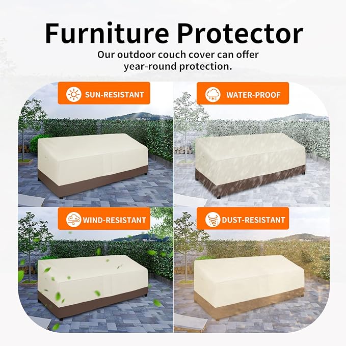 Easy-Going Waterproof Outdoor Couch Cover, Heavy Duty 3-Seater Patio Sofa Cover - Image 5