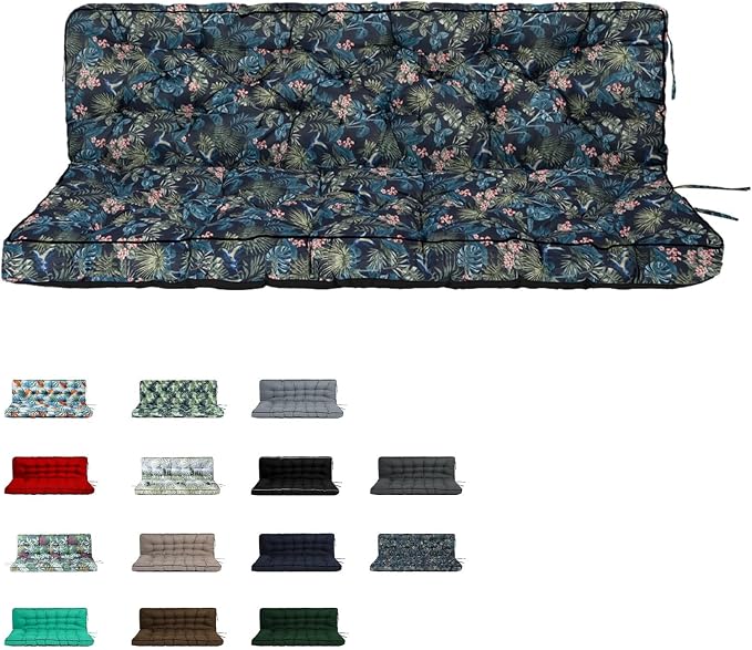 Waterproof Porch Swing Cushion Replacement, Thick 2–3 Seat Swing Seat Cushion by RUFXIEZW
