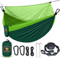Camping Hammock with Net, Travel Portable Lightweight Hammocks with Tree Straps by QEVOOON