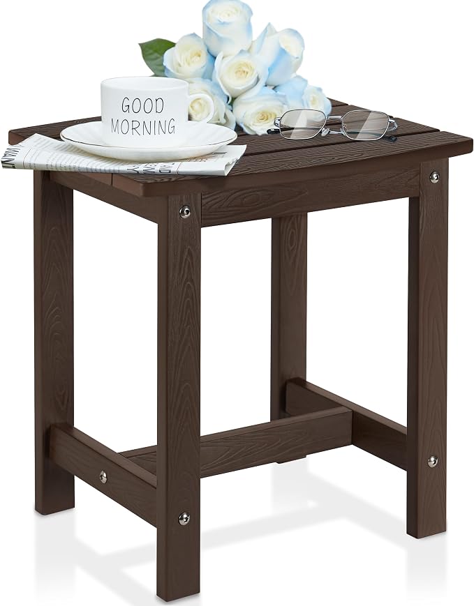 Y&M Outdoor Side Table, HIPS Adirondack Small Single Table, Waterproof Square by YM