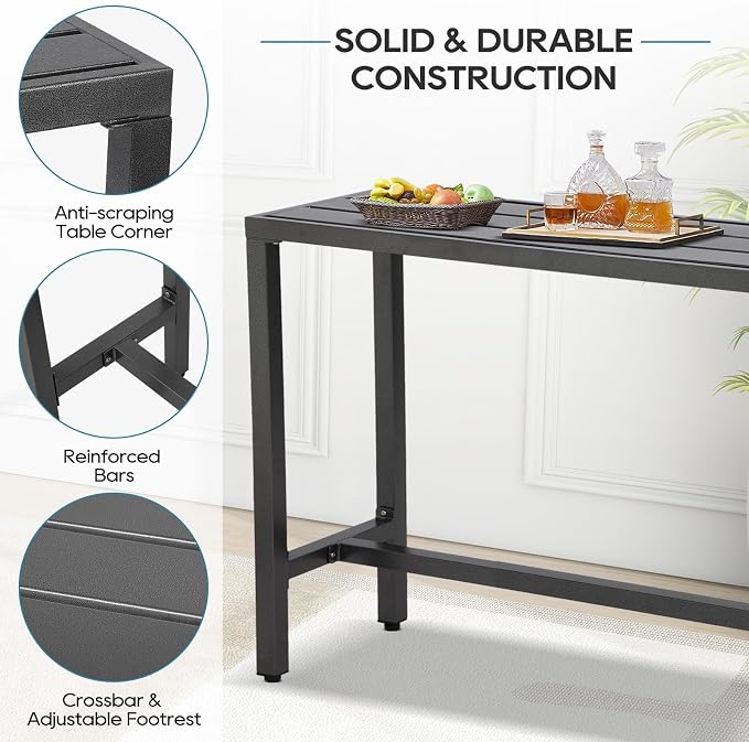 Outdoor Bar Table, Patio Console Pub Height Tables - Image 4