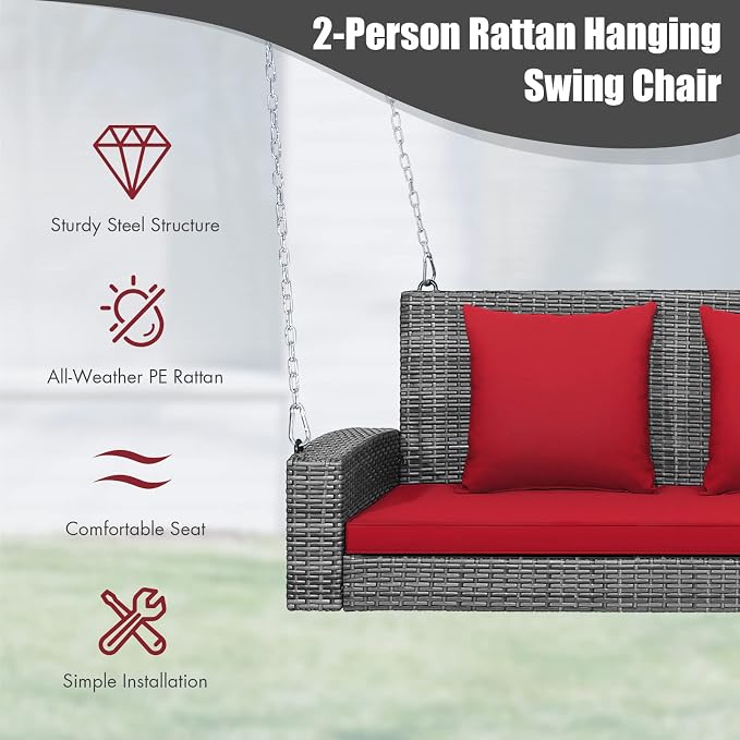 RELAX4LIFE 2-Person Porch Swing Bench - Image 7