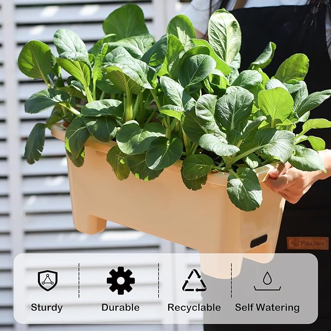 Self-Watering Rectangle Planter Boxes 8-Pack, 15.7-Inch Window Box Planter - Image 4