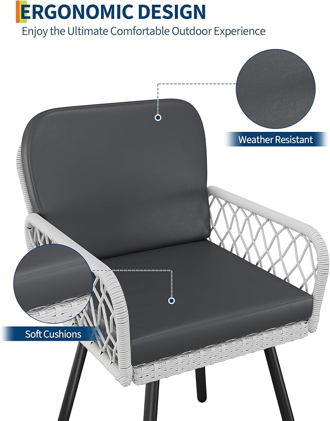 GarveeLife 7 Piece Patio Dining Set, Outdoor All-Weather Wicker Furniture - Image 7