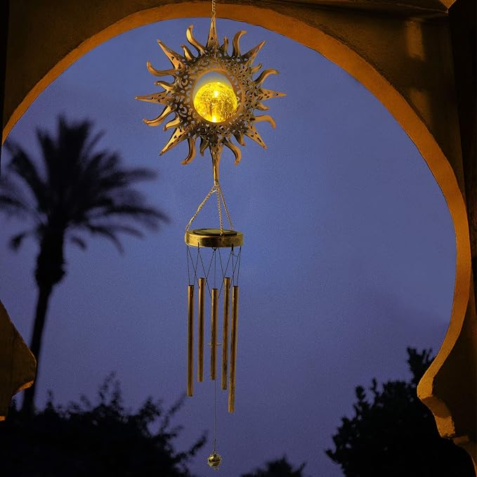 Solar Sun Light Wind Chimes for Outside for Women Gifts for Mom Grandma Wife - Image 5