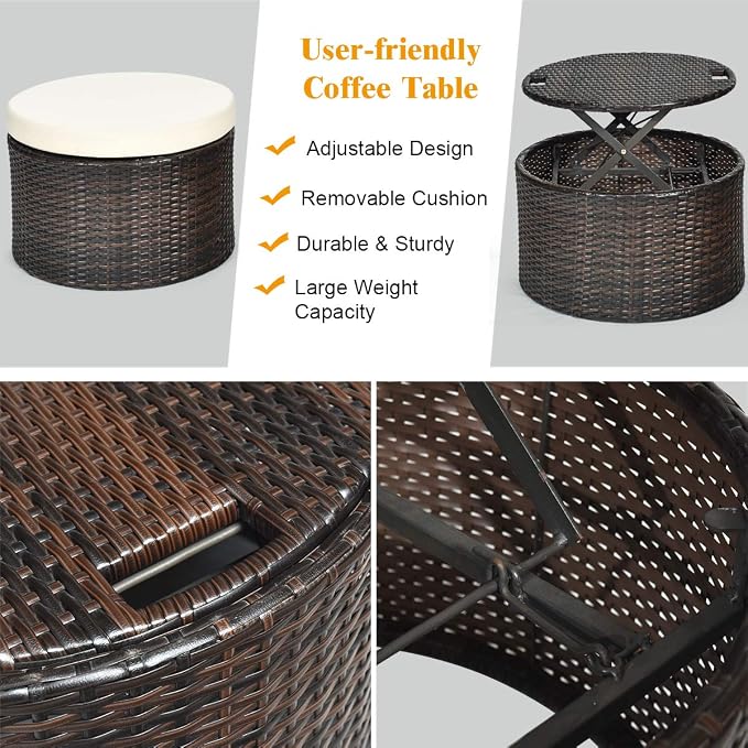 COSTWAY Patio Round Daybed - Image 5