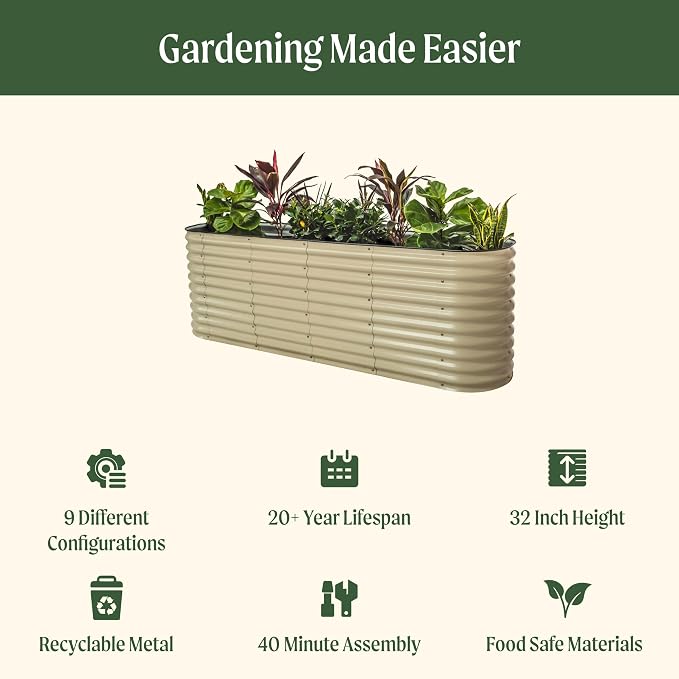 32" Extra Tall Raised Garden Bed Kits, 3.5 x 6.5 x 2.7ft Deep Root 9 in 1 - Image 2