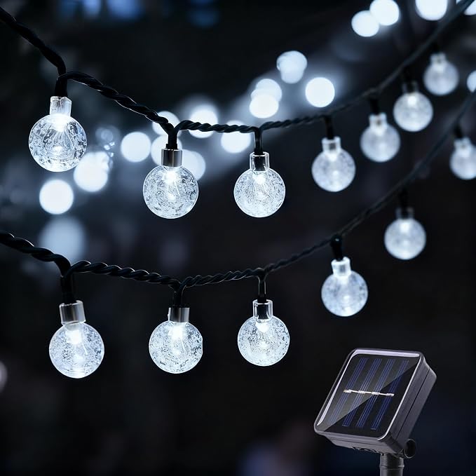 20 LED Crystal Globe Solar String Light Extra-Bright Outdoor Lights by Unknown