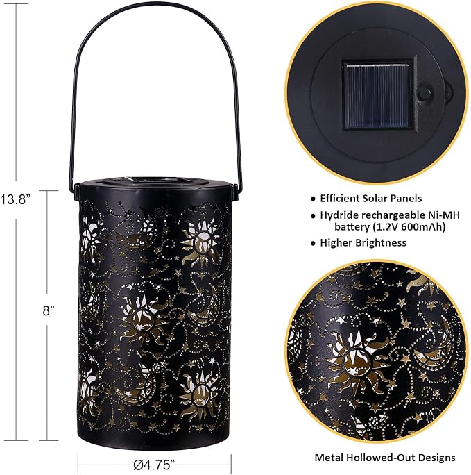 Outdoor Solar Lanterns Garden Decor Hanging Solar Lantern Lights Waterproof - Image 4