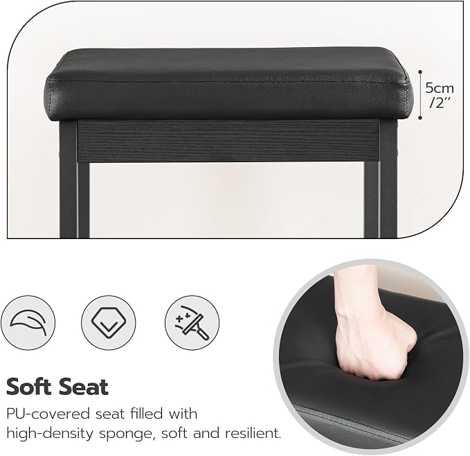 HOOBRO Bar Stools, 24.8-Inch Height Stools, Breakfast Bar Stools, Kitchen Stools - Image 8