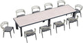 PURPLE LEAF 11 Pieces Outdoor Dining Set Patio Extended Upgrade Table and by PURPLELEAF