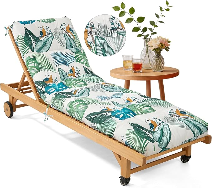 Waterproof Outdoor Chaise Lounge Chair Cushion 75.1 x 22 x 4.72 Inches UV by SLIMSTY