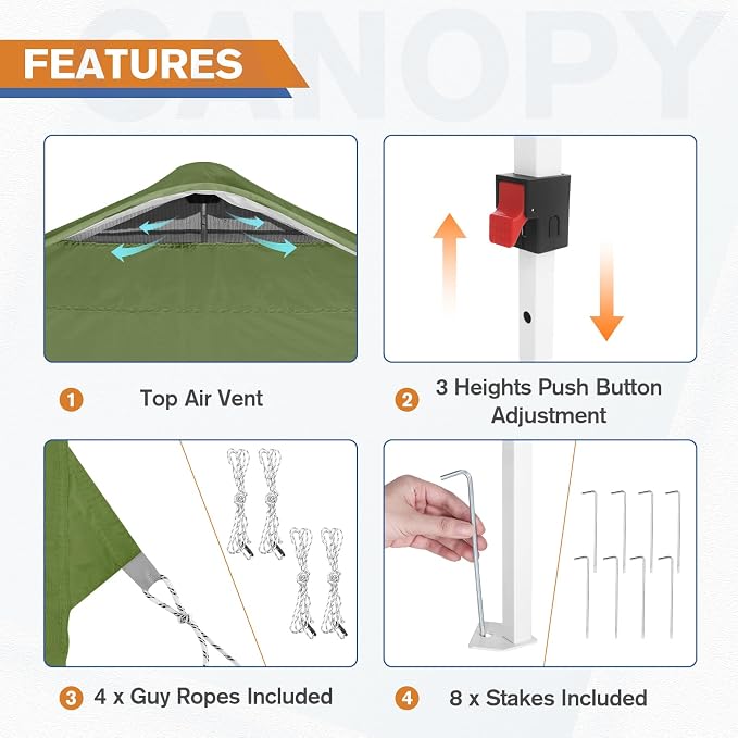 EAGLE PEAK Commercial Canopy 10x10 Pop Up Canopy Tent - Image 6
