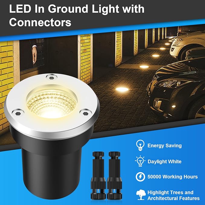 LED Landscape Lights, 12 Pack 7W Ground Lights - Image 2