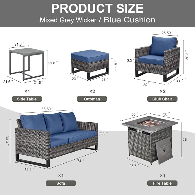 Belord 7 Pieces Patio Furniture Set - Image 2