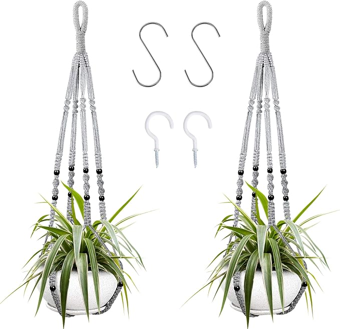 Augshy 2 Packs Macrame Hanging Planter, Indoor Hanging Planter Basket by Augshy