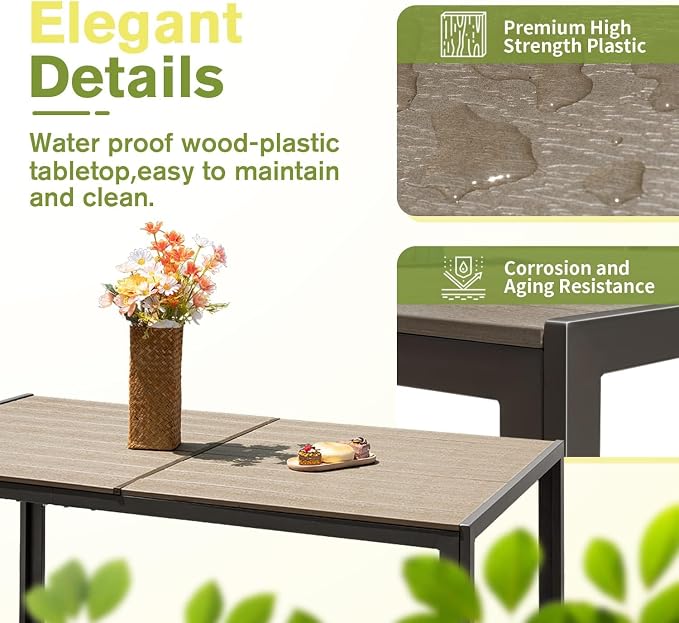 Homall Patio Dining Set 7 Pieces Outdoor Furniture - Image 3