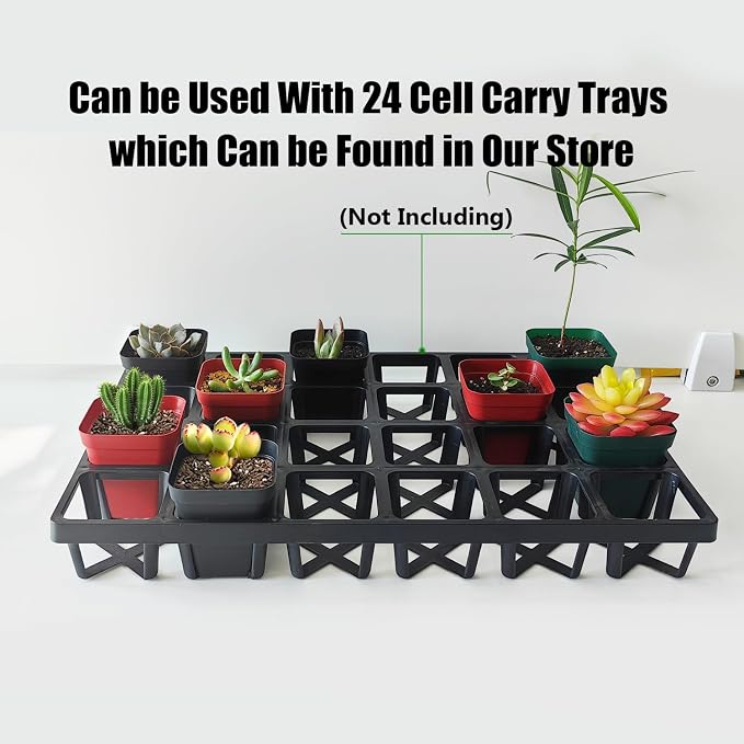 Square Plastic Nursery Pot 3" 120 Pcs Deep Succulent Pots Small Flower Planter - Image 8