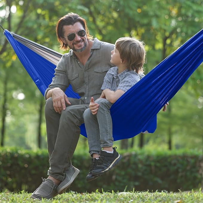 Camping Hammock with Net, Portable Lightweight Double Hammocks with Tree Straps - Image 6