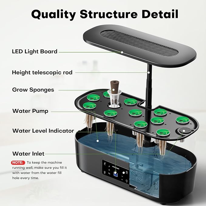 Ahopegarden Hydroponics Growing System Kit Indoor Herb Garden - Image 7