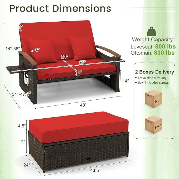 Tangkula Patio Rattan Daybed - Image 5