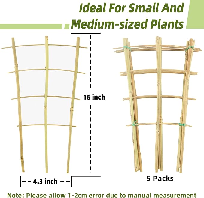 16Inch 5Pack Bamboo Trellis for Climbing Plants, Garden Ladder Trellis for - Image 4