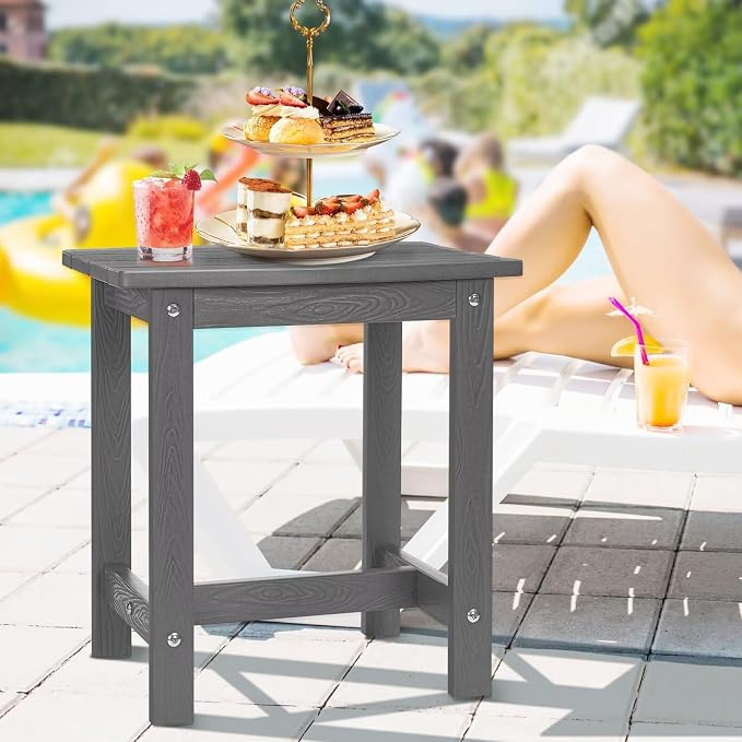 Y&M Outdoor Side Table, HIPS Adirondack Small Single Table, Waterproof Square - Image 2