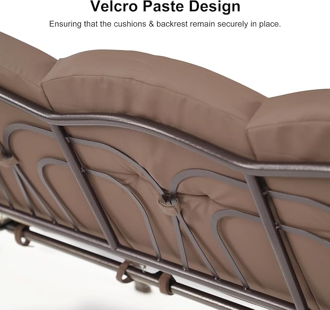 PURPLE LEAF 3-Seat Deluxe Outdoor Patio Porch Swing - Image 8