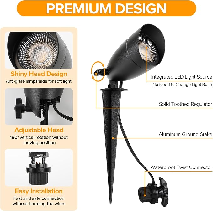 LUTEC 12V Low Voltage Landscape Lighting, Die-cast Aluminum Spot Lights - Image 4